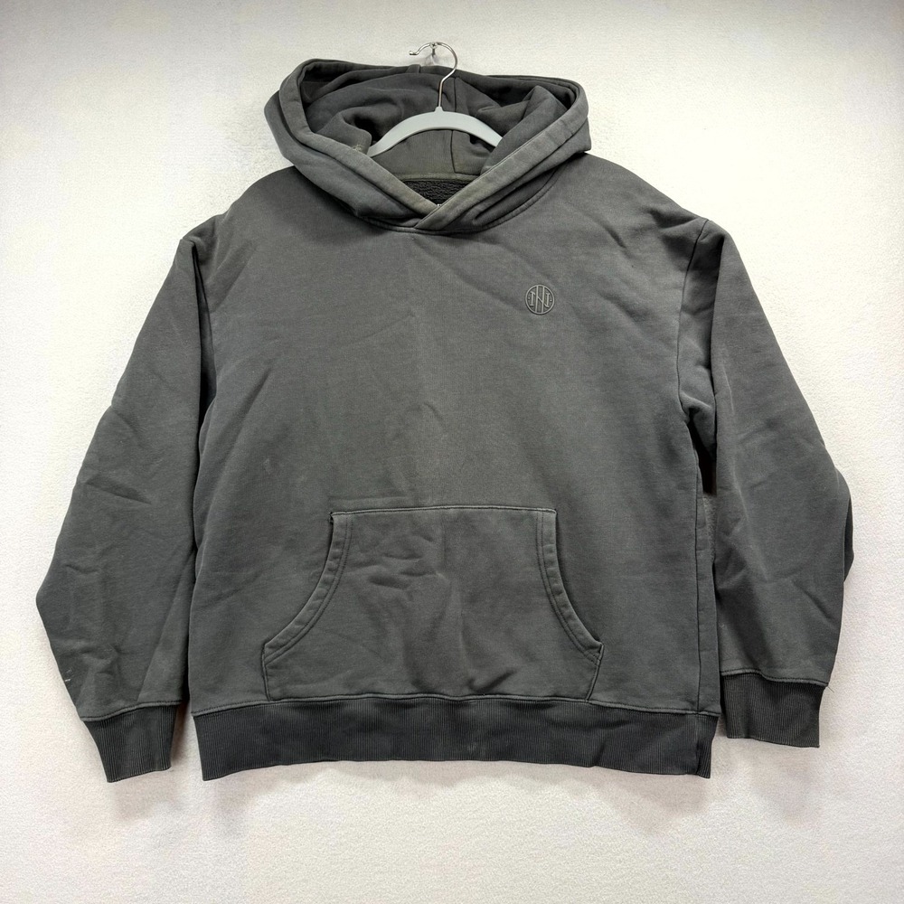 Ninth Hall Fundamentals Hoodie Mens Large Dark‎ Gray Sweatshirt Faded Grunge